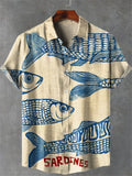 Men's Shirt 3D Printed Gentleman Retro Irregular Plant Printed Casual Long Sleeve Fashion Printed Shirt