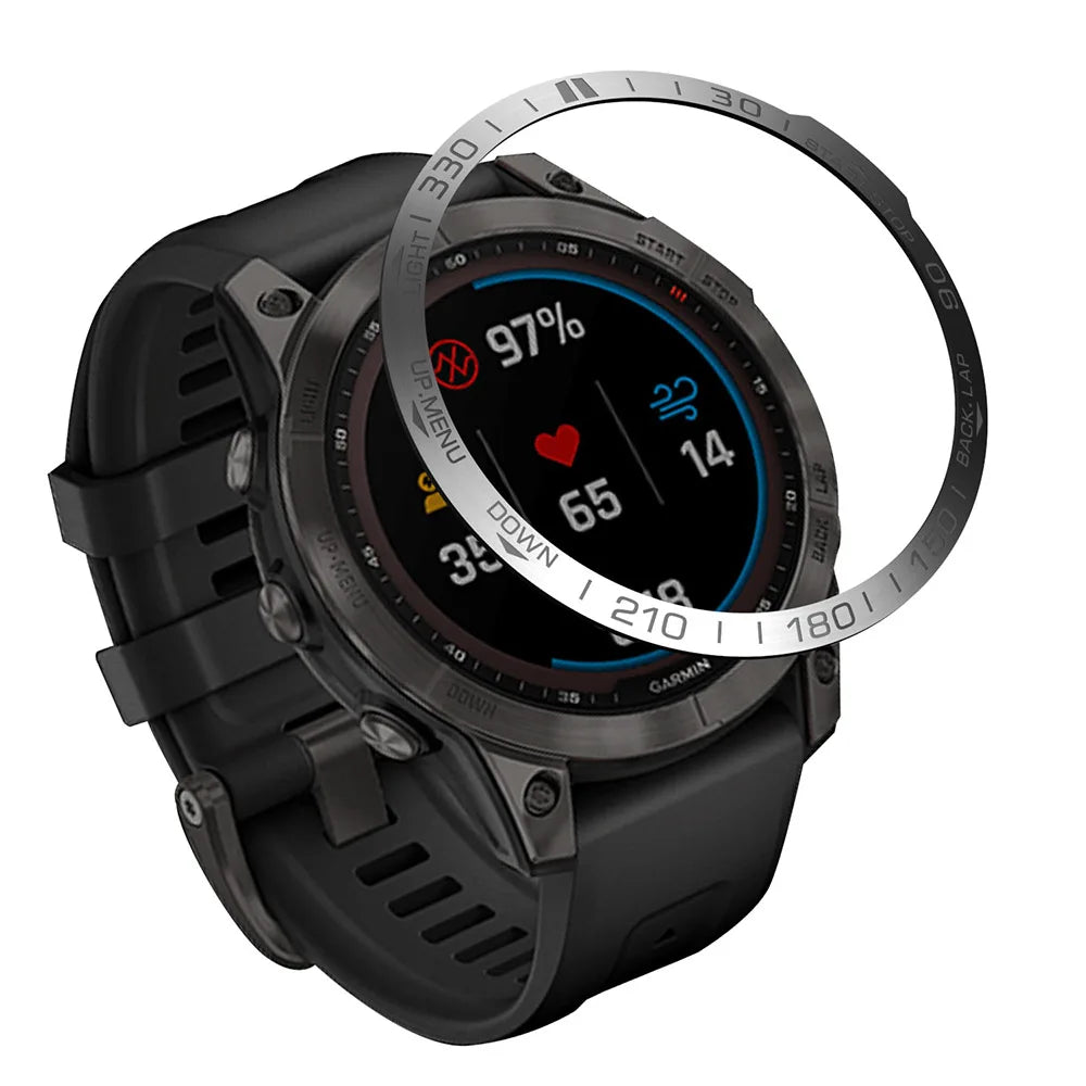 Adhesive Bezel Ring For Garmin Fenix 7/7S/7X Pro Stainless Steel Protective Cover Accessories