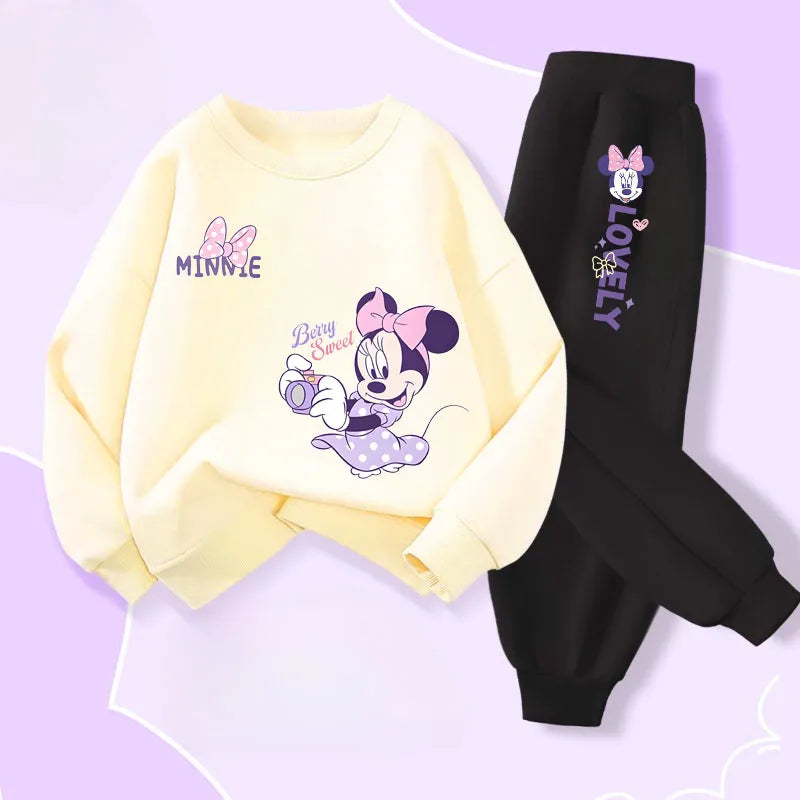 Children's Spring Autumn Long Sleeve Clothing Girls Pullover Long Pant Two Piece Sets Cartoon Printed Kids 2pcs Sets Tracksuit