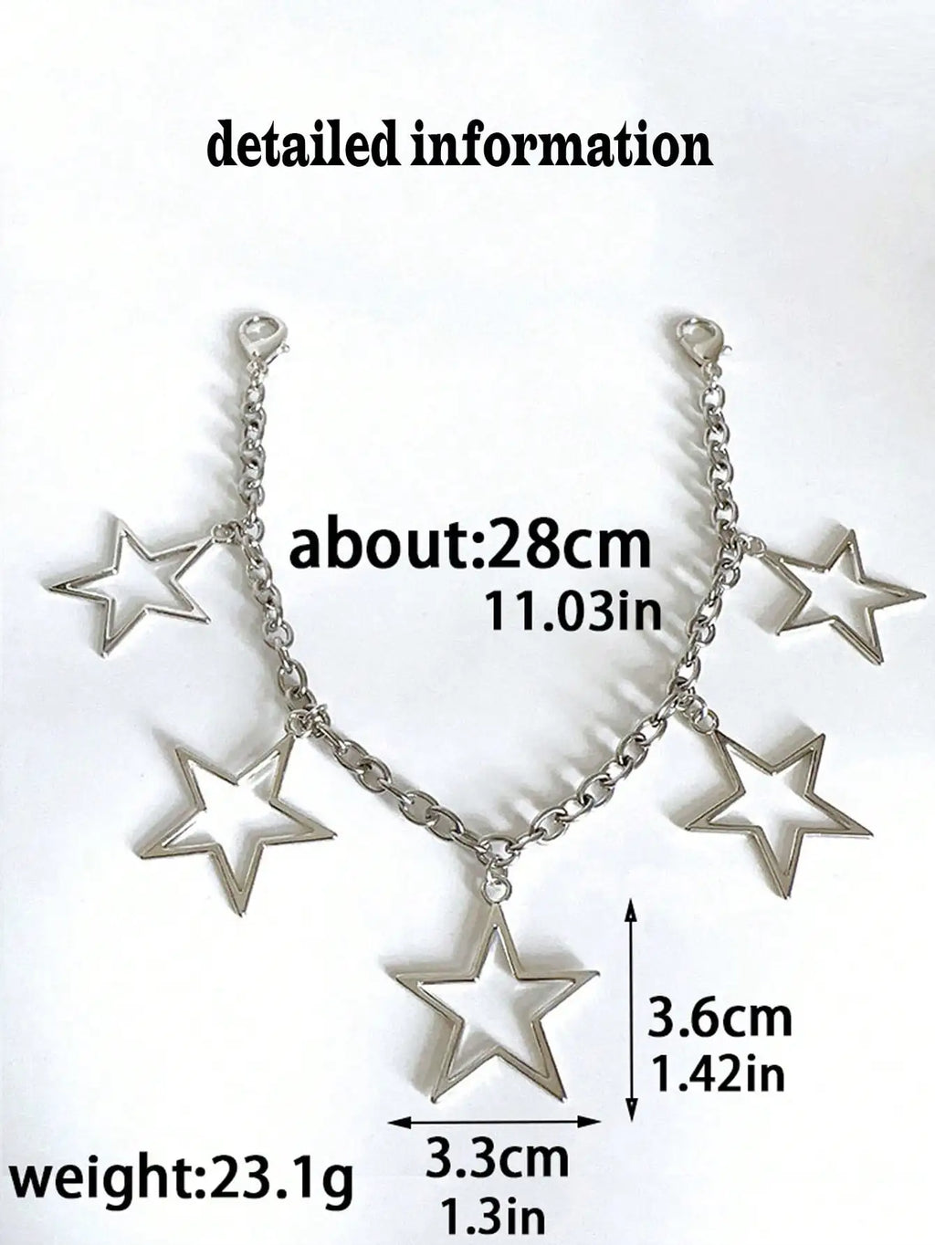 2 Pieces Hollow Star-Shaped Pendant Shoe Chain, Star-Shaped Boots and Shoe Accessories, Hollow Five-Pointed Star Exaggerated Pendant Titanium Steel Chain Shoe Chain Personalized Versatile Star Boots Shoe Accessories New Trend