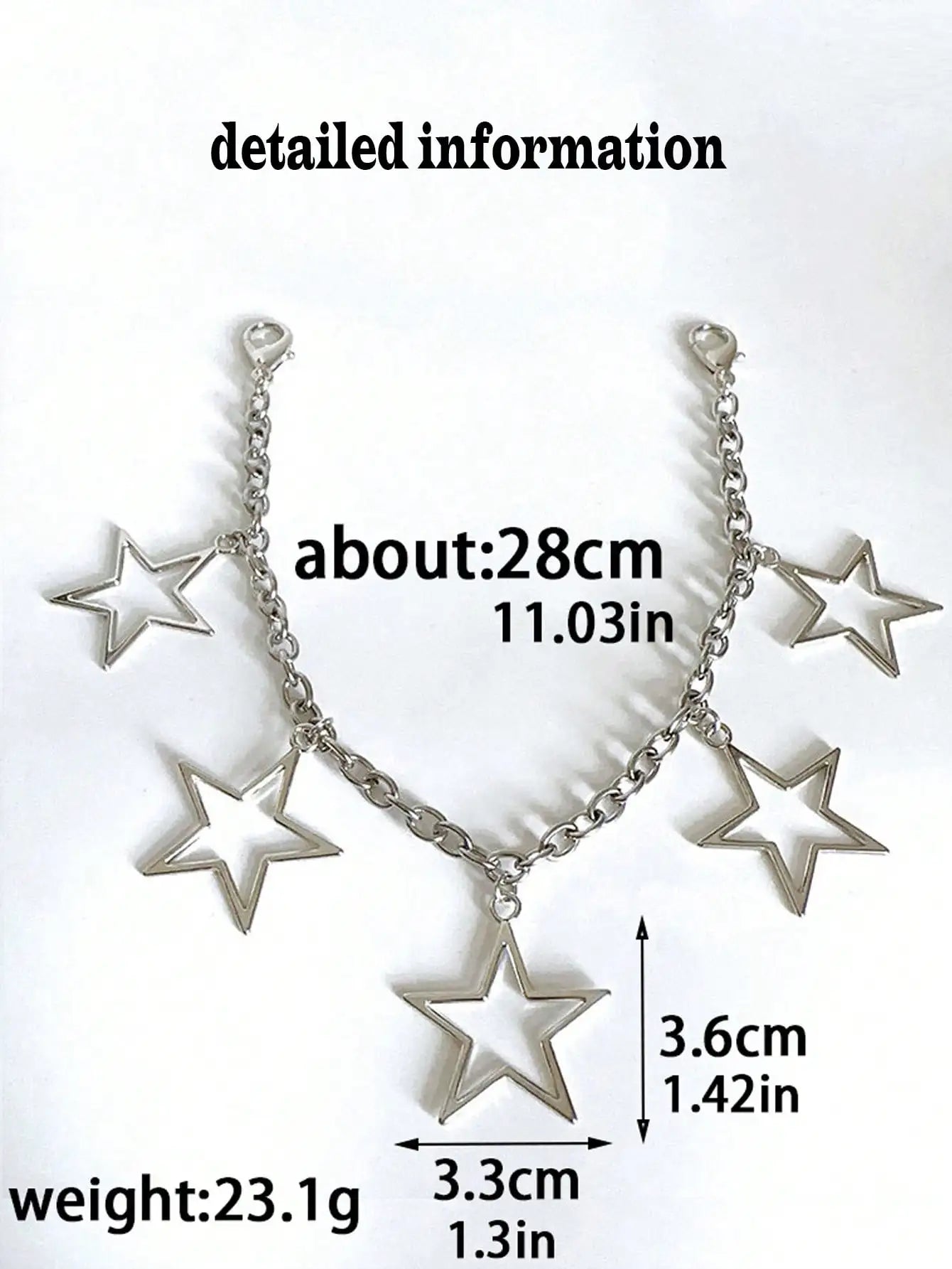 2 Pieces Hollow Star-Shaped Pendant Shoe Chain, Star-Shaped Boots and Shoe Accessories, Hollow Five-Pointed Star Exaggerated Pendant Titanium Steel Chain Shoe Chain Personalized Versatile Star Boots Shoe Accessories New Trend