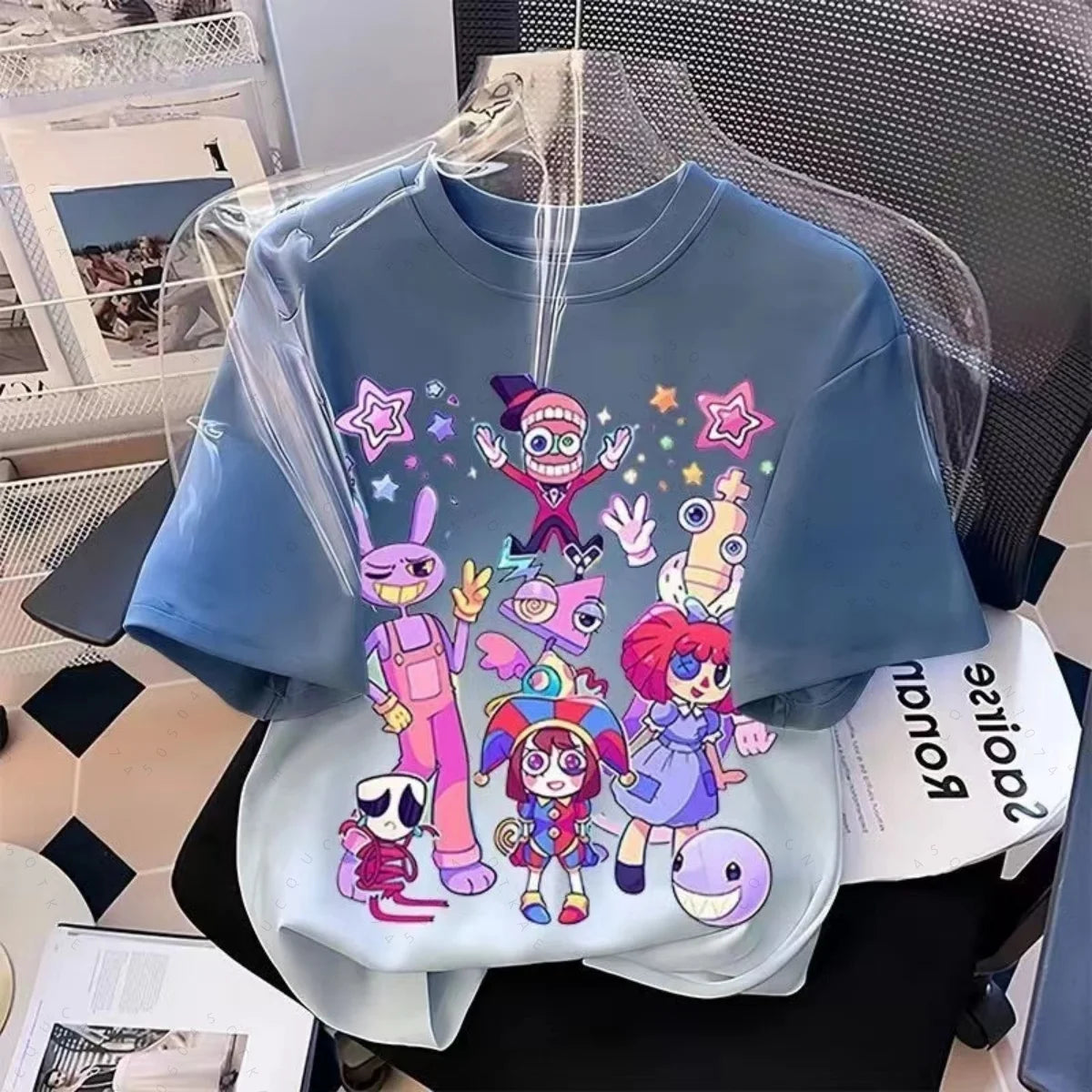 2026 Anime Short-Sleeve T-Shirt Magical Digital Circus T-Shirt Summer Fashion Unisex Crew Neck Top Lightweight and Breathable