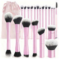 20pcs/set Pro Makeup Brushes Double Ended Foundation Concealers Blush Eye Shadows Brush for Liquid Cream Powder Blending