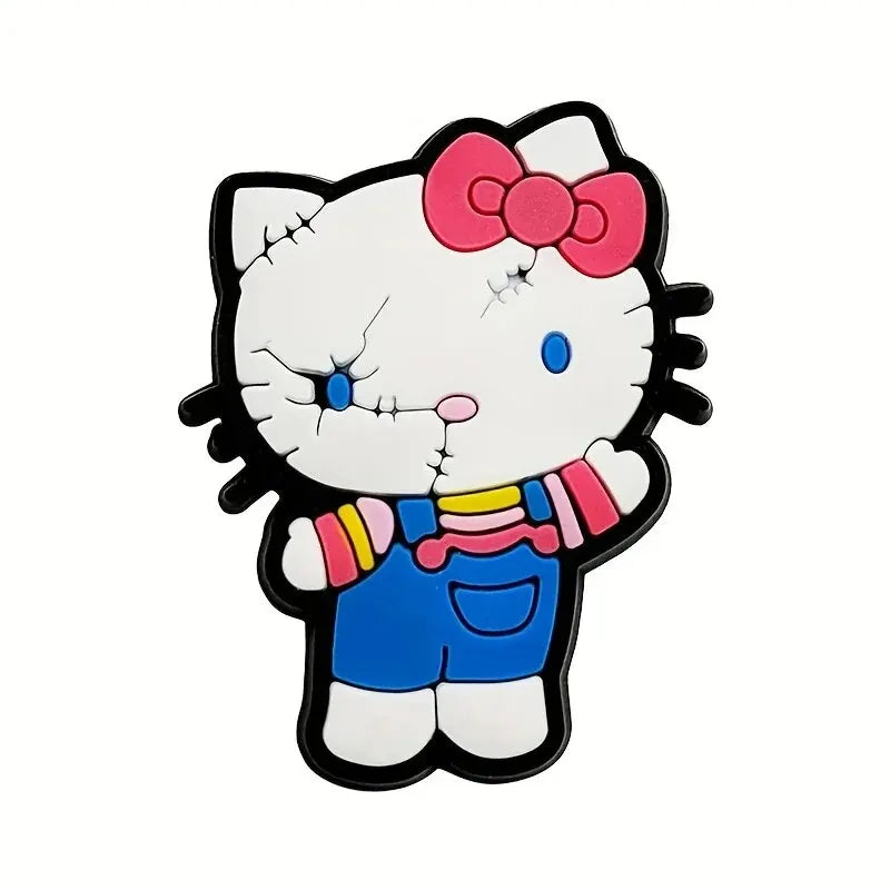 MESUCA 18pcs Halloween Cat Shoe Decorations Accessories Charms For Clogs Bogg Bag Bubble Slides Sandals