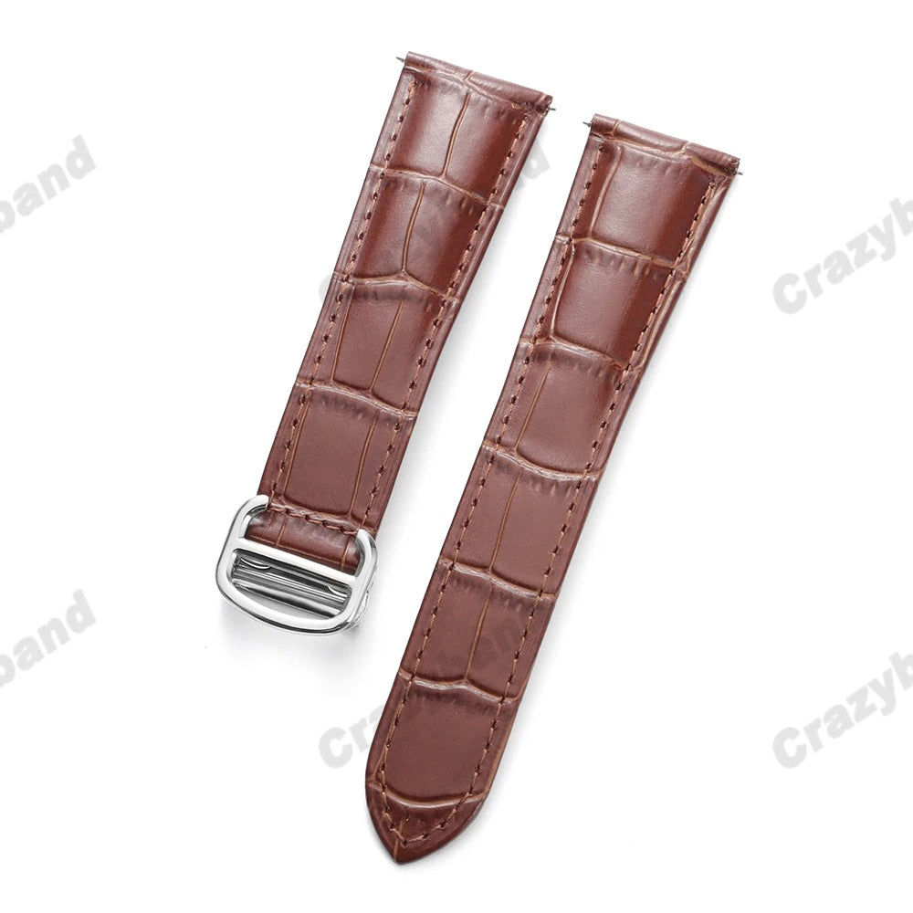 Genuine Leather Watch Strap for Cartier Tank London Solo Business Men‘s Soft Bracelet High Quality New Wrist Band 18mm 20mm 22mm