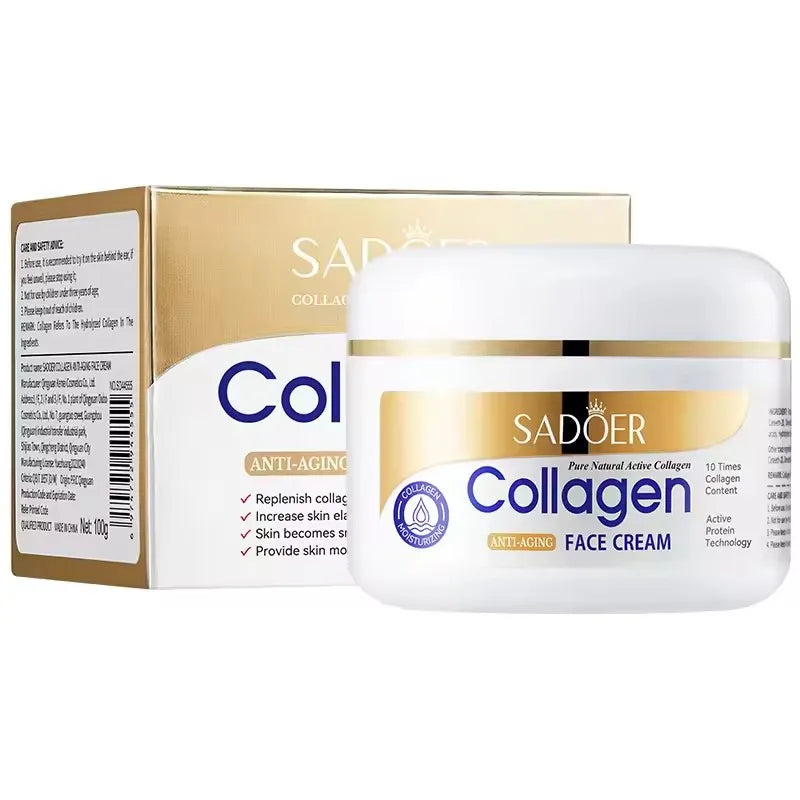 SADOER Collagen Firming Face Cream Skincare Moisturizing Hydrating Beauty Face Creams Faical Cream Beauty Face Skin Care Product