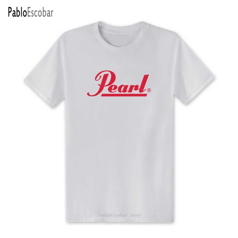 Fashion Drums Brand Men T Shirts Summer New Pearl T Shirt O-neck Short Sleeve Cotton Music T-shirts Top Tees