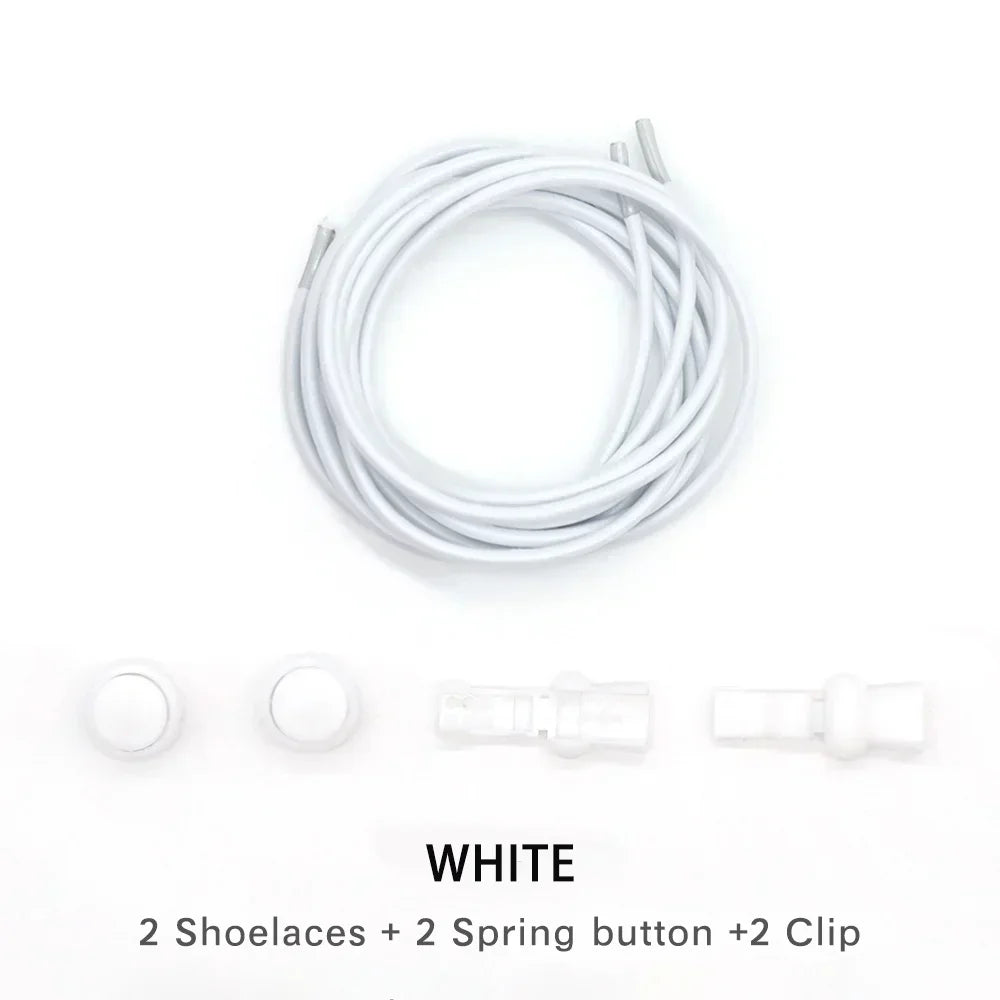 1 Pair of No Tie ShoesLaces Rubber Round Spring Lock Elastic Sneaker Shoelaces Laces Accessories Suitable for Kids Adult Lazy