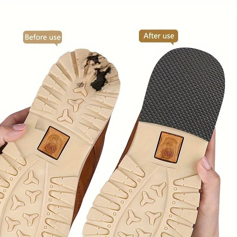Self adhesive sole repair tape - anti slip, noise reducing protective film for high heels, sports shoes, and sandals