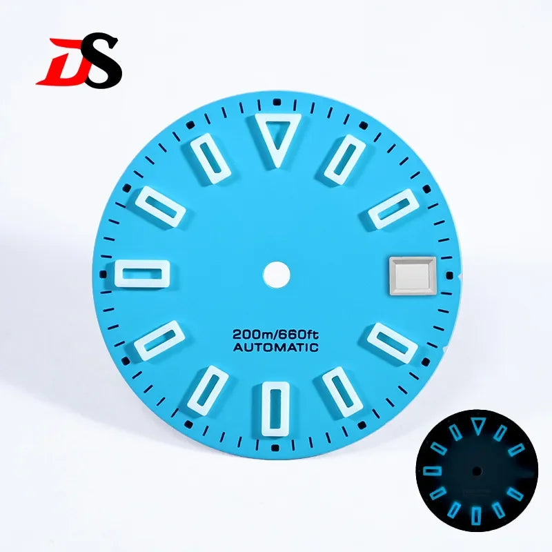 NH35 Dial Matte Dial Hollow Index 28.5mm BGW9 C3 Lume for NH35/NH34 Movement Custom Logo Watch Accessories