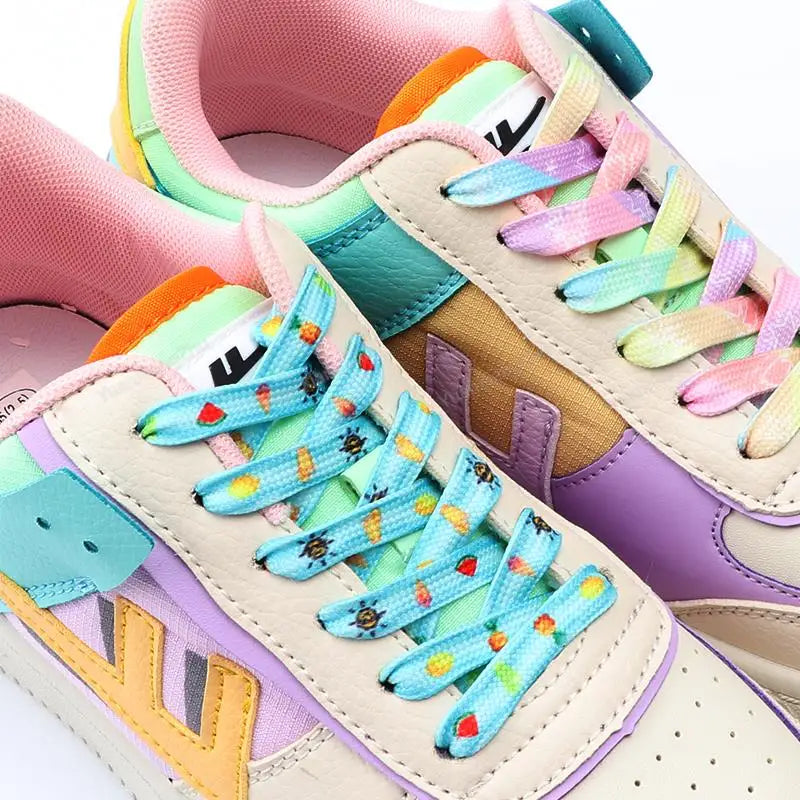 1Pair Print Shoelaces for Sneakers Quality Fabric Flat Shoe laces Fashion Girl Laces for Shoes width 0.8cm 120/140/160CM