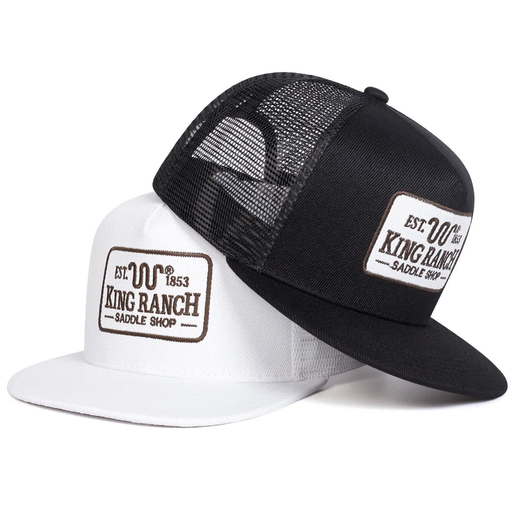 Unisex KING RANCH Embroidery Hip-hop Net Hats Spring Summer Outdoor Adjustable Casual Baseball Caps Sunscreen Hat Sports Cap