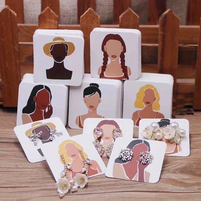 Earring Cards for Display 100 Pcs Kraft Paper Earring Display Cards Ear Studs Supplies Jewelry Holder