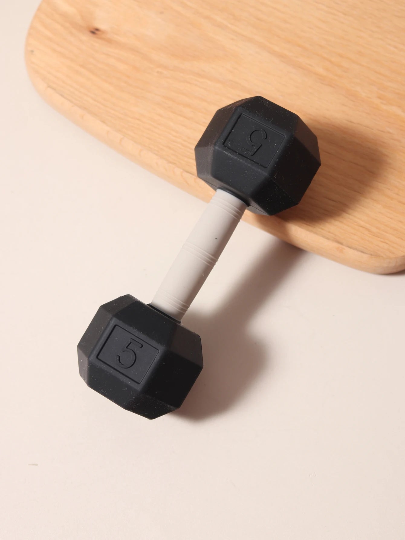 2-in-1 Barbell Shape Silicone Teether baby Rattle toy with sound 5kg