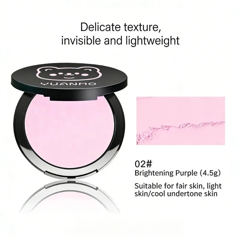 Transparent White Pressed Powder Oil Control Silky Soft Focus Foundation Palette Concealer Brighten Modifying Dullness Makeup