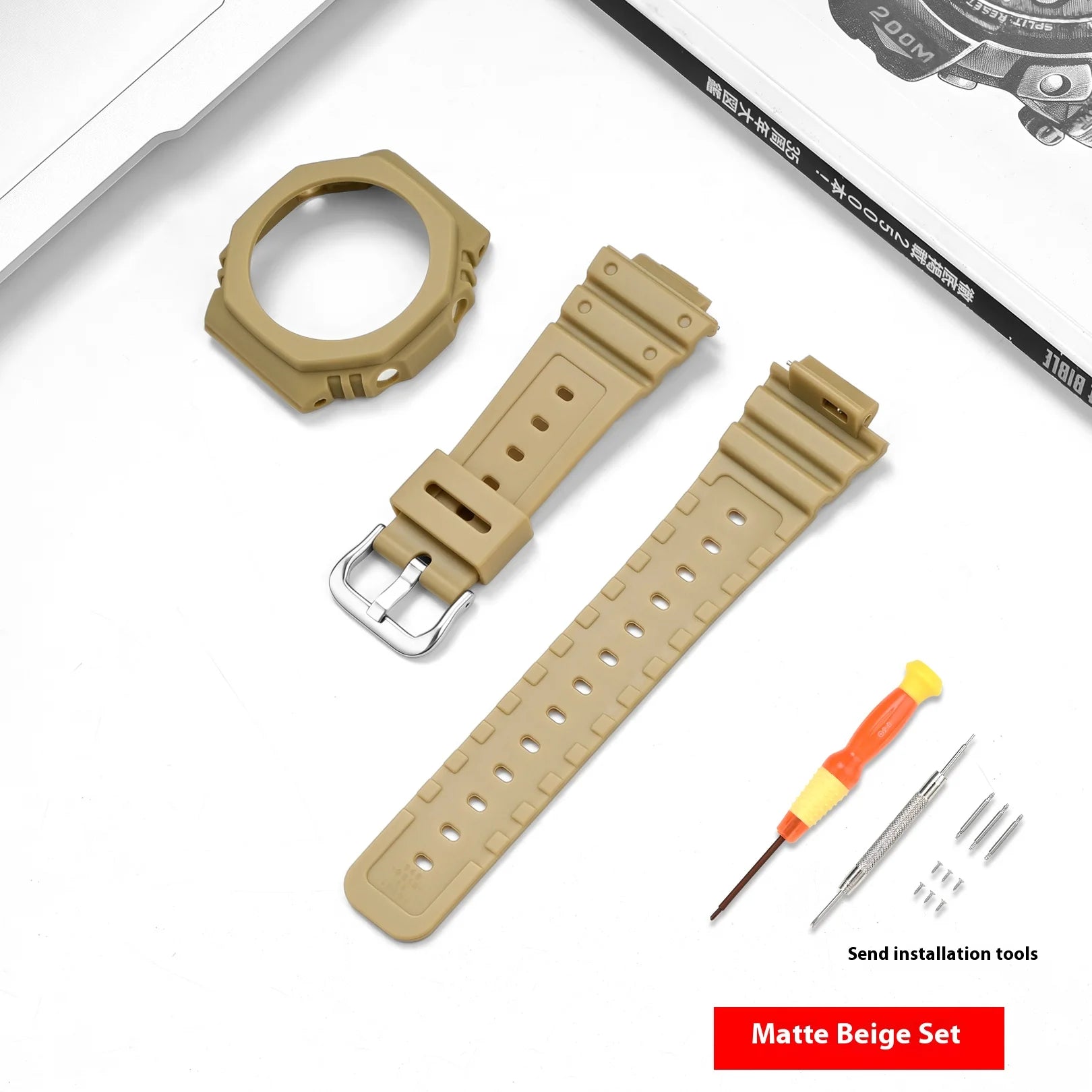 Case + Strap for Casio G-SHOCK GA-2100 GA-2110 Transparent Rubber Resin Watch Band Modified Quick Release Wrist Bracelet Shell