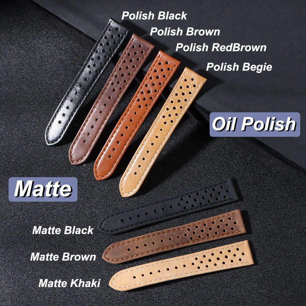 Vintage Calfskin Strap 18mm 20mm 22mm Universal Watch Band Breathable Wrist Bracelet for Men Women Sport Wristbelt Accessories