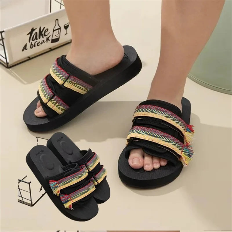 Men Casual Slippers Fashion Indoor Outdoor Beach Women White Sandals Increase Height Round Toe Non-Slip Unisex Zapatos Hombre