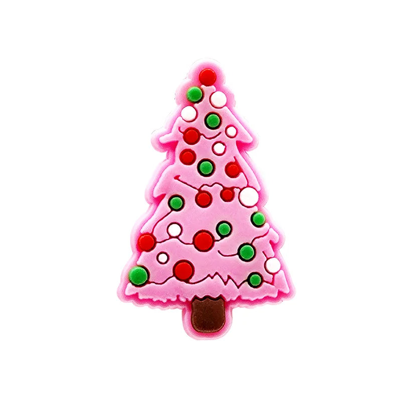1/25PCS Christmas Style Shoe Charms Festive Fruit Lemon Pizza Vegetable Salad Shoe Accessories Pins for Xmas Party Holiday Gifts
