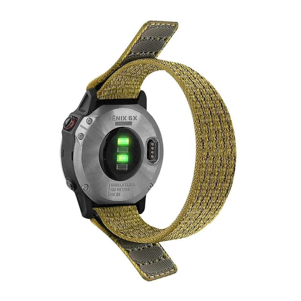 26mm 22mm Nylon Loop Watch Band For Garmin Fenix 8 8Pro 7 7X 6 6X 5X/Forerunner 970 965/Enduro 3 2/Instinct 3 2X QuickFit Strap