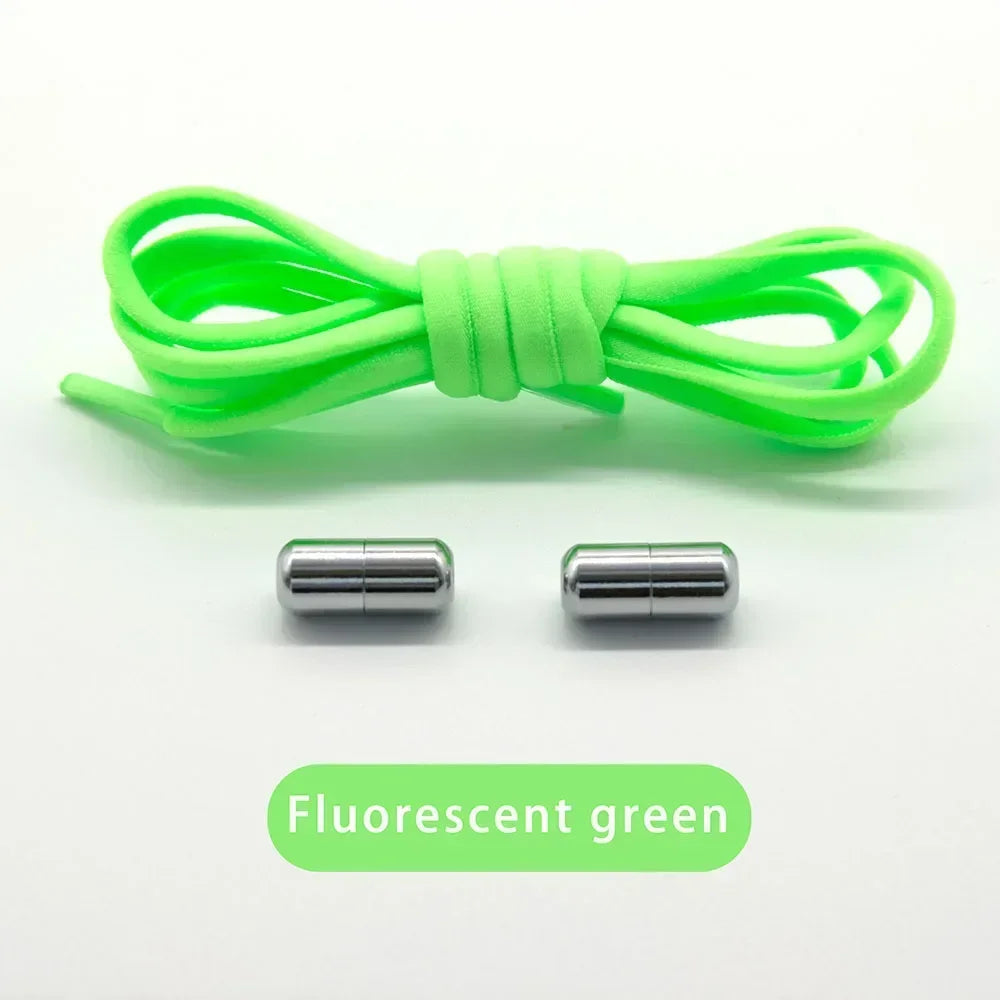 Elastic No Tie Shoelaces Semicircle Shoe Laces for Kids and Adult Sneakers Shoelace Quick Lazy Metal Lock Laces Shoe Strings