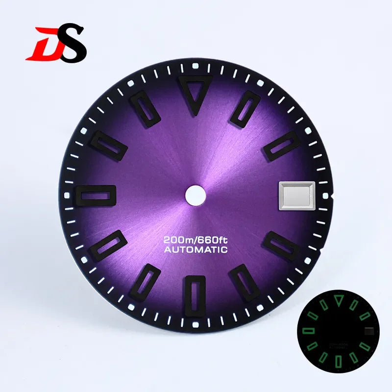 NH35 Dial Matte Dial Hollow Index 28.5mm BGW9 C3 Lume for NH35/NH34 Movement Custom Logo Watch Accessories