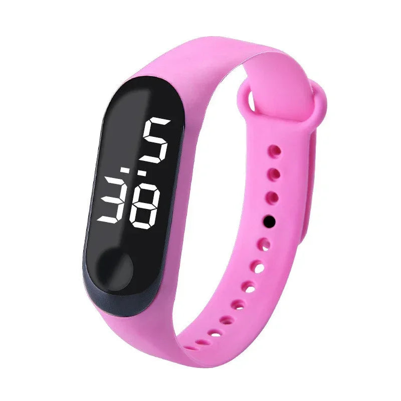 Waterproof Kids Sports Watch Children Smart Touch Screen LED Digital Watch Two Tone Silicone Strap Men Women Watch Student Clock