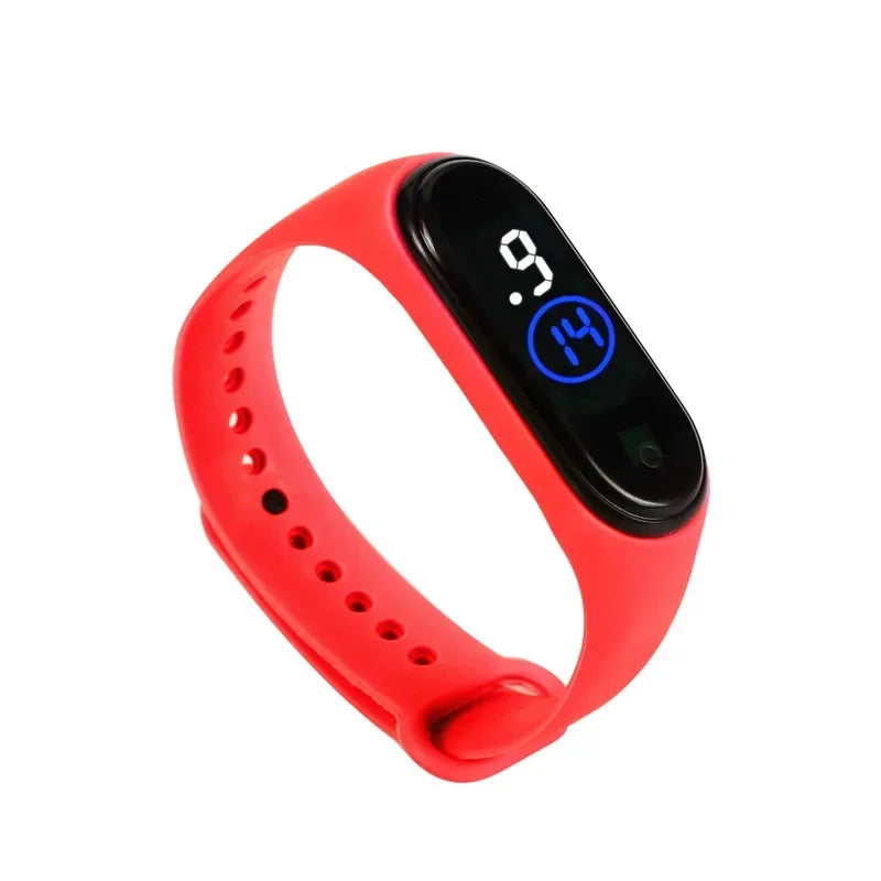 Waterproof Kids Sports Watch Children Smart Touch Screen LED Digital Watch Two Tone Silicone Strap Men Women Watch Student Clock