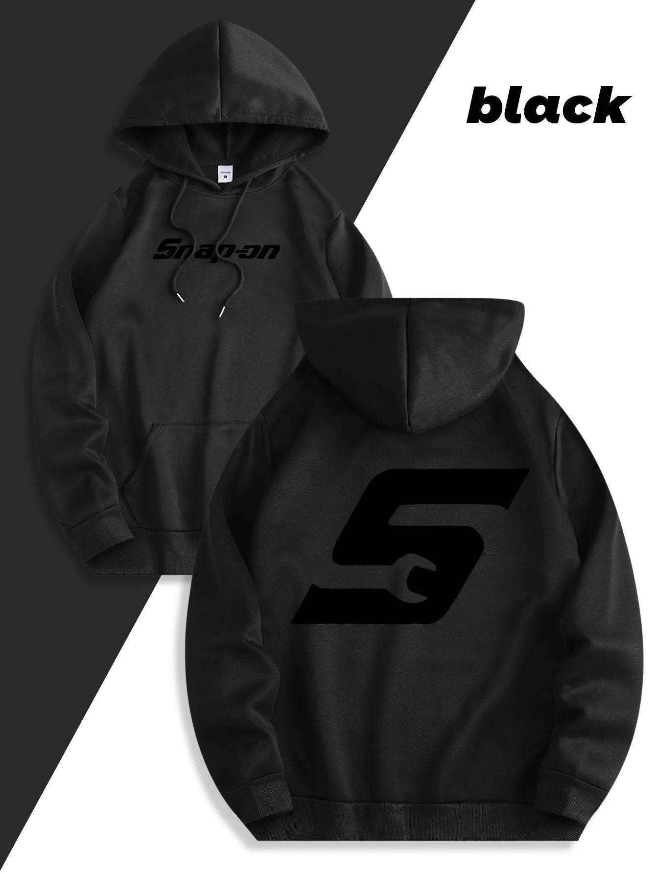 2025 Red Snapon Hooded Sweatshirt Casual Long Sleeve Pullover100_ Polyester Knit Fabric All-Season Warm Hoodie with Drawstring