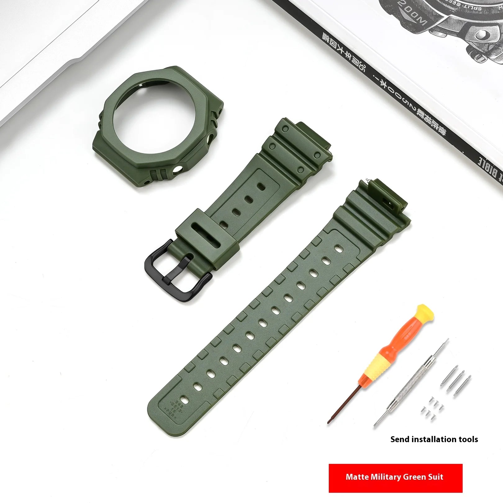 Case + Strap for Casio G-SHOCK GA-2100 GA-2110 Transparent Rubber Resin Watch Band Modified Quick Release Wrist Bracelet Shell
