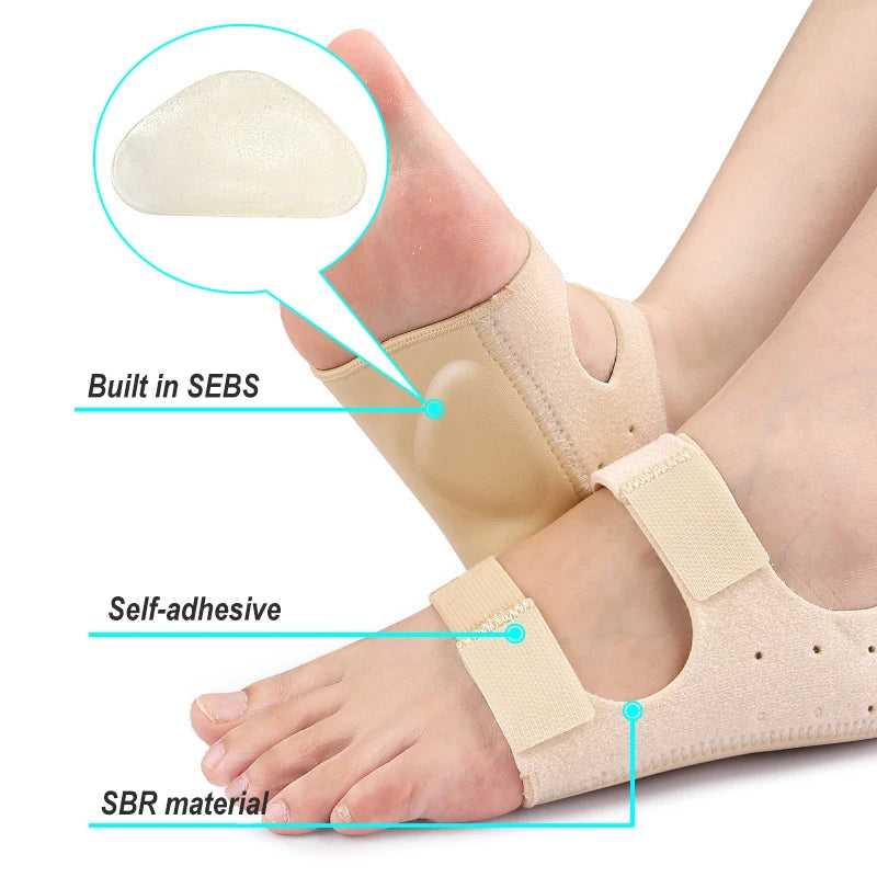 1Pair Relief Plantar Fasciitis Heel Protectors Shockproof  Achilles Tendonitis Heel Support Cushion Adjustable Heel Inserts Pads
