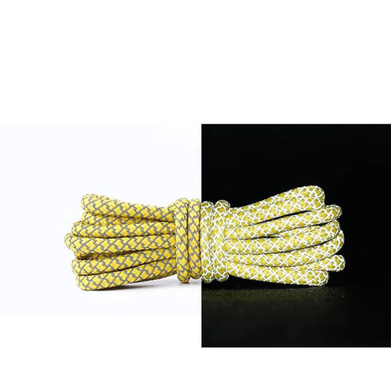 1 Pair Reflective Shoelaces Top Quality Round Rope Sports Shoe Laces Boots and Sneaker Shoelace Multi-color Length 120cm