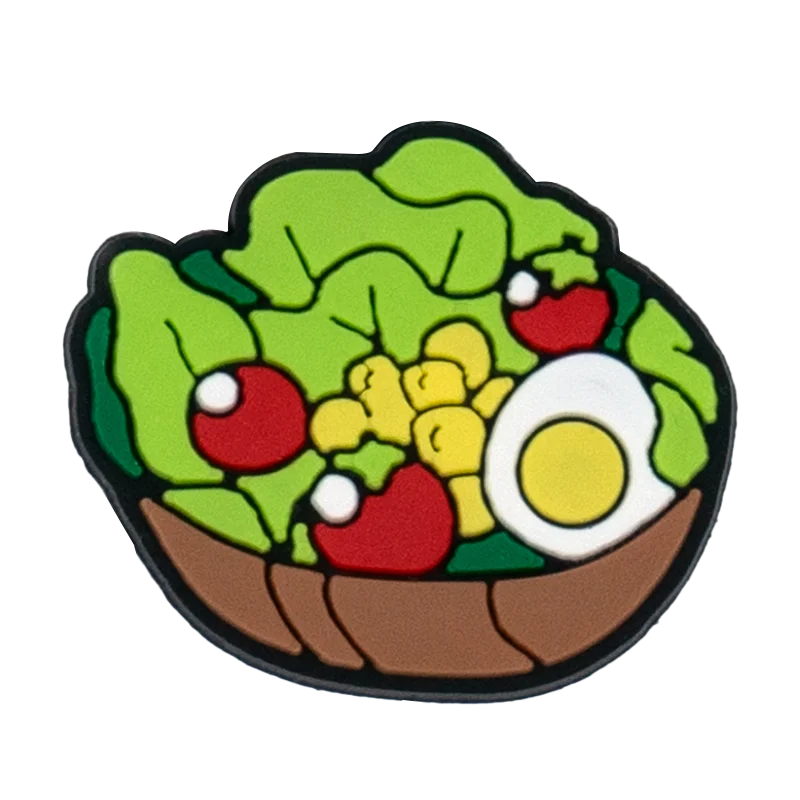 1/25PCS Christmas Style Shoe Charms Festive Fruit Lemon Pizza Vegetable Salad Shoe Accessories Pins for Xmas Party Holiday Gifts