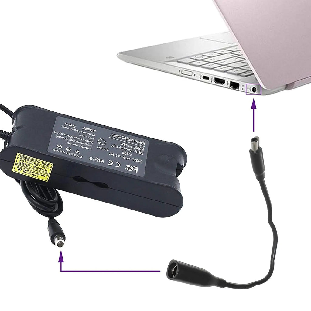 For Dell Laptop DC Power Charge Converter Adapter Cable Cord 7.4*5.0 to 4.5*3.0 mm Female Round Mouth With Needle Dropshipping