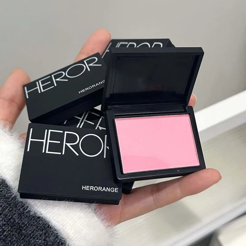 Low Saturation Silky Bean Paste Red Rouge Powder Single Color Natural Matte Cheek Blush Makeup Face Contouring Cheek Tint