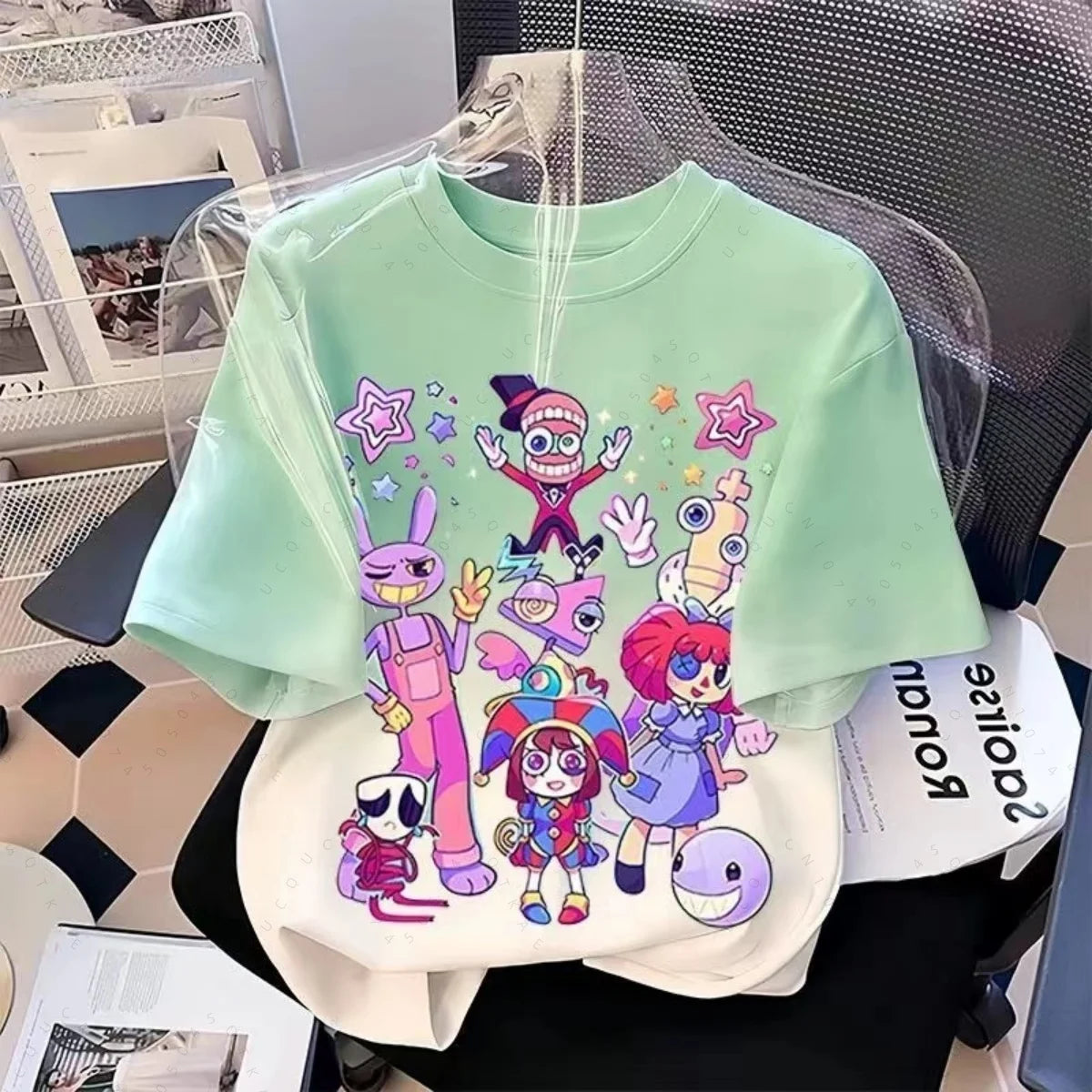 2026 Anime Short-Sleeve T-Shirt Magical Digital Circus T-Shirt Summer Fashion Unisex Crew Neck Top Lightweight and Breathable