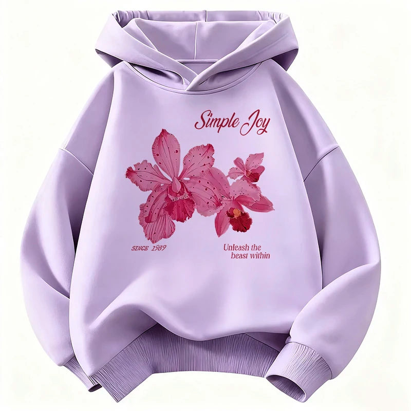 Graphic Pullover Flower Design Hooded Kids Children's Sweatshirt Cute Hoody for Boys Girls Spring Casual Hoodies