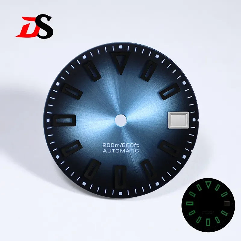 NH35 Dial Matte Dial Hollow Index 28.5mm BGW9 C3 Lume for NH35/NH34 Movement Custom Logo Watch Accessories