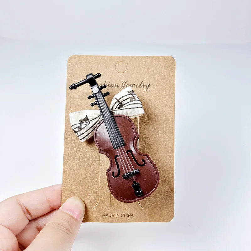 New Music Girl Hair Clips, Cute Piano & Violin Art Style, Kid-Friendly Non-Damaging Hair, Fashionable Princess Accessories