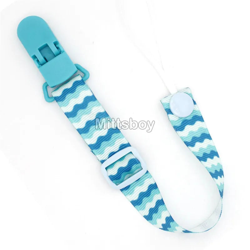 Fixed Button Baby Pacifier Clips Chains Ribbon Dummy Soother Holder Chains Anti-drop Buckle Strap for Pacifier Baby Feeding Gift