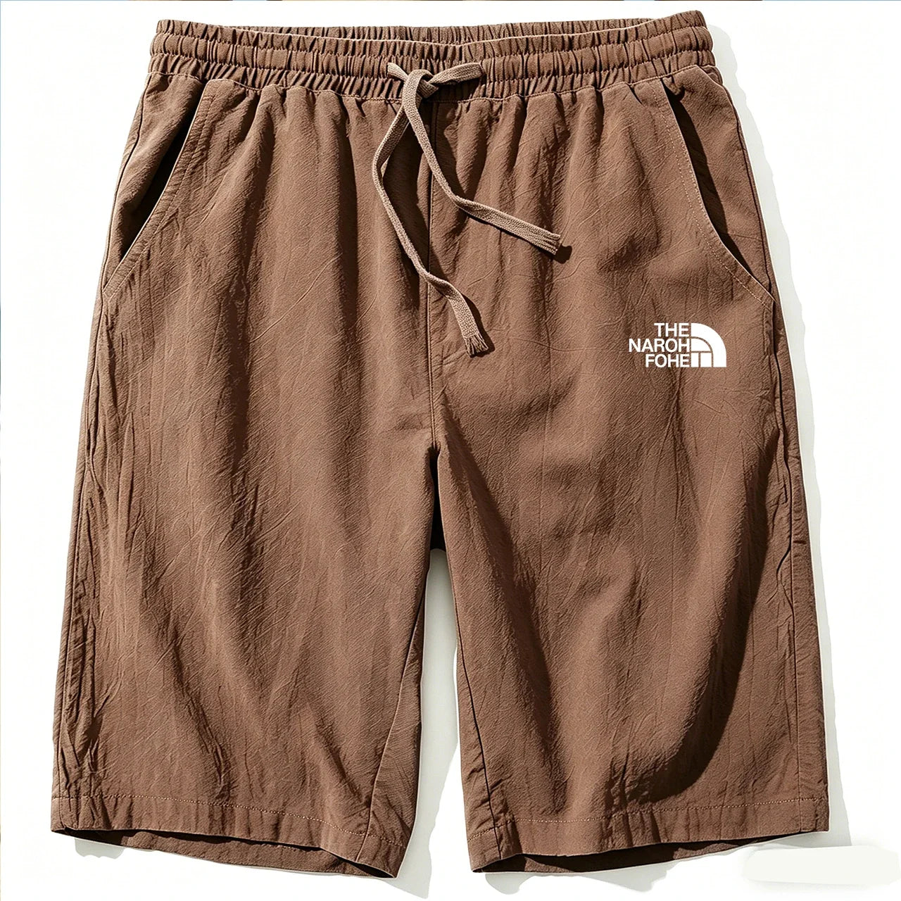 Men Cotton Linen Shorts Summer Lightweight Breathable Casual Beach Style Shorts Basic Solid Color Sweatpants Elastic Waist