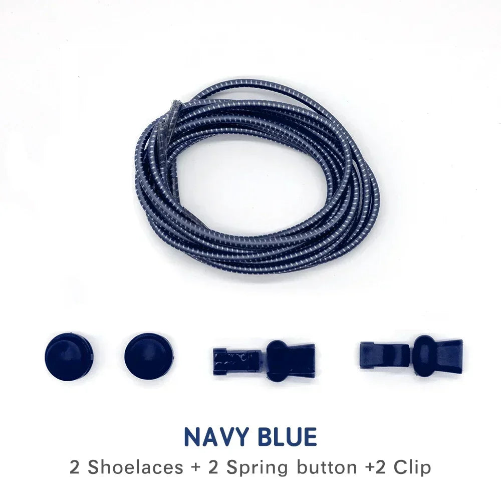 1 Pair of No Tie ShoesLaces Rubber Round Spring Lock Elastic Sneaker Shoelaces Laces Accessories Suitable for Kids Adult Lazy