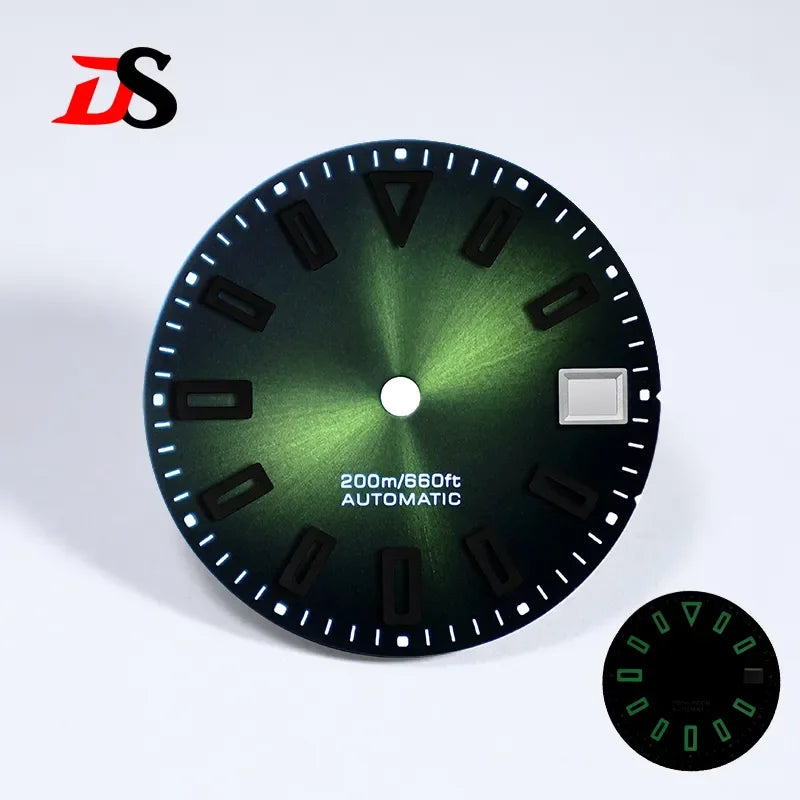 NH35 Dial Matte Dial Hollow Index 28.5mm BGW9 C3 Lume for NH35/NH34 Movement Custom Logo Watch Accessories