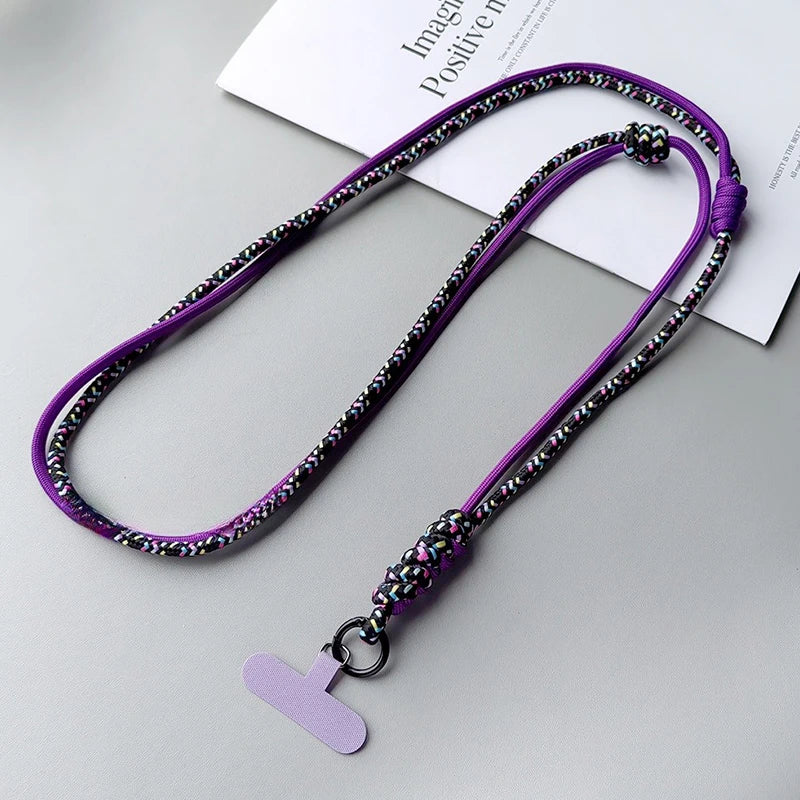 Braided Phone Lanyard Long Crossbody Shoulder Strap Adjustable Outdoor Sports Mountaineering Rope Anti Loss Neck Phone Strap