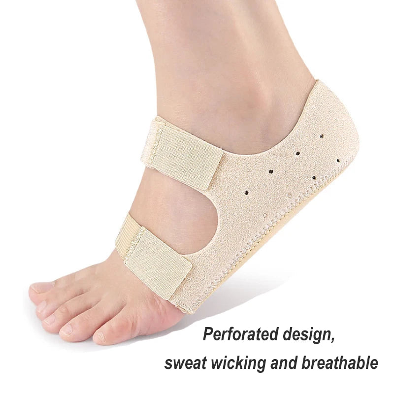 1Pair Relief Plantar Fasciitis Heel Protectors Shockproof  Achilles Tendonitis Heel Support Cushion Adjustable Heel Inserts Pads