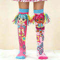 Girls Long Knee-High Socks Fun 3D Design Novelty Vibrant Colors Non-Thermal Regular Thickness Kids Stockings