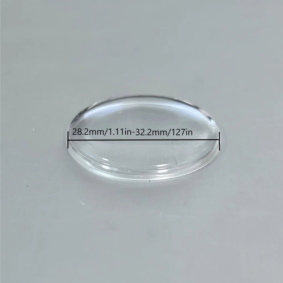 1 PC High Dome Plastic Watch Glass Front Cover Plexiglass Watch Face Cover 28.2mm to 32.2mm Diameter for Wristwatch Repair W6841
