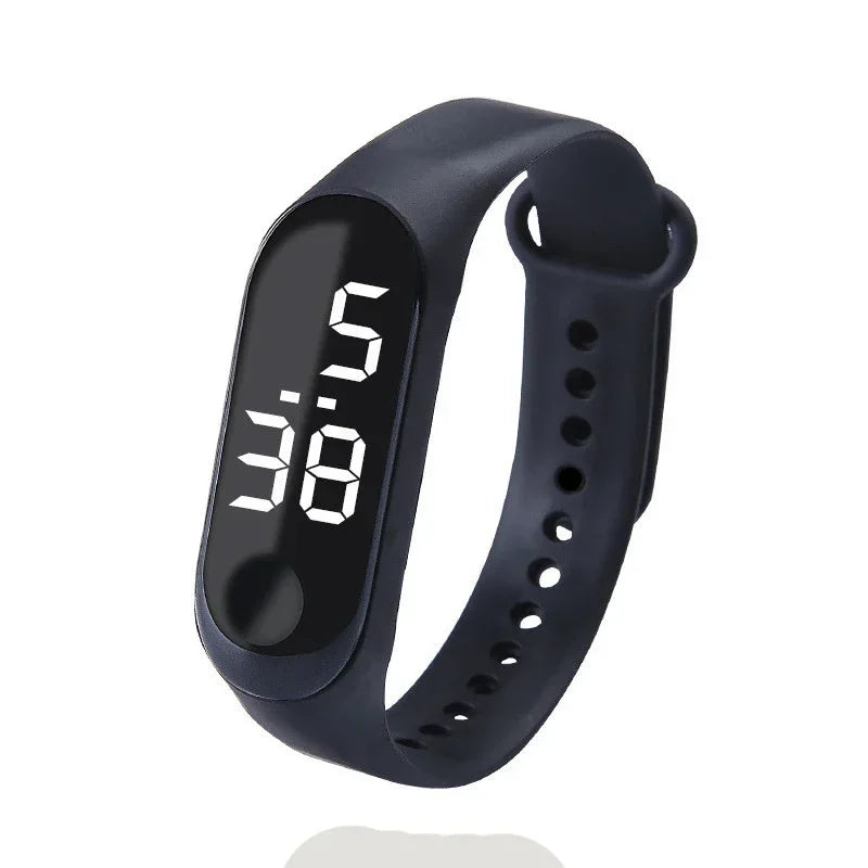 Waterproof Kids Sports Watch Children Smart Touch Screen LED Digital Watch Two Tone Silicone Strap Men Women Watch Student Clock