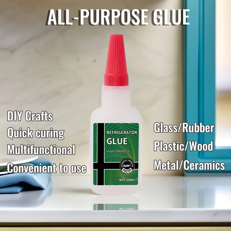 KJM Refrigerator Drawer Repair Glue - Quick-Dry Strong Sealant for Cracks & Breaks, Easy Apply, Durable Bond, Freezer Resistant