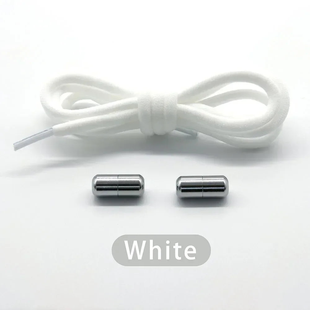 Elastic No Tie Shoelaces Semicircle Shoe Laces for Kids and Adult Sneakers Shoelace Quick Lazy Metal Lock Laces Shoe Strings